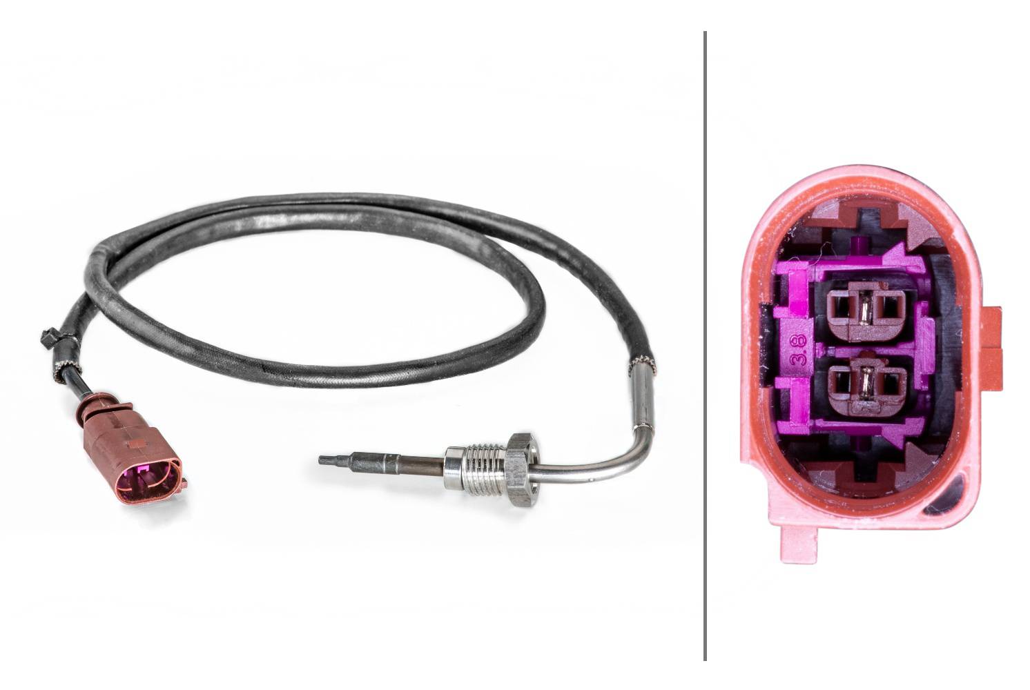 HELLA 6PT 014 494-411 Sensor, Abgastemperatur - 2-polig - geschraubt - Kabel: 670mm
