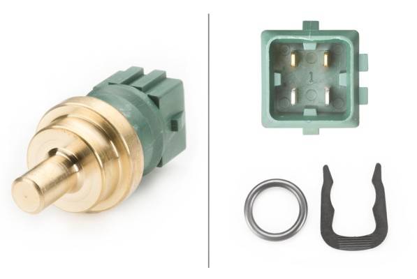 HELLA 6PT 009 107-541 Sensor, Kühlmitteltemperatur - 12V - gesteckt - mit Dichtung - mit Sicherungsr