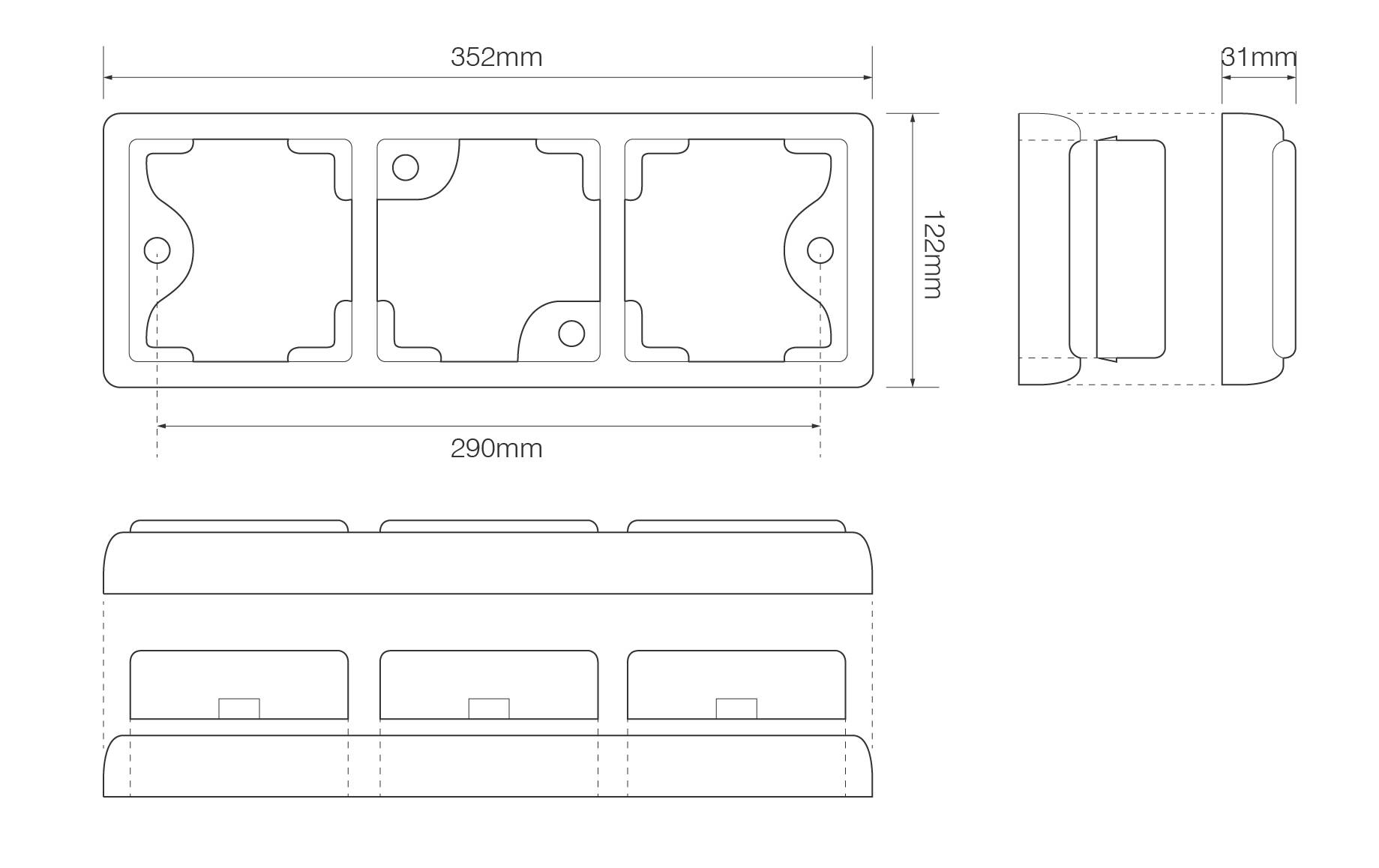 LED Kombinationsleuchte, Bremslicht, Rücklicht, Blinker, Rückfahrleuchte, Serie 100