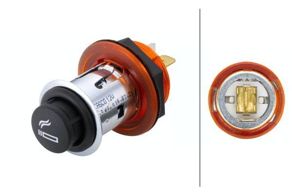 HELLA 8EZ 008 021-041 Zigarettenanzünder - 12V - Einbau - Stecker: Flachstecker - rot