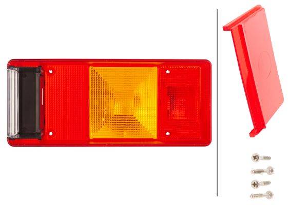 HELLA 9EL 147 096-001 Lichtscheibe, Heckleuchte - Lichtscheibenfarbe: rot - links/rechts