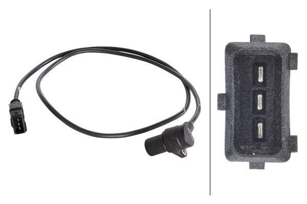 HELLA 6PU 009 146-151 Impulsgeber, Kurbelwelle - 12V - 3-polig - Kabel: 990mm
