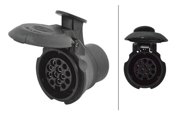 HELLA 8JA 008 969-011 Adapter, Steckdose - 12V - von 7-polig auf 13-polig - Länge: 57mm