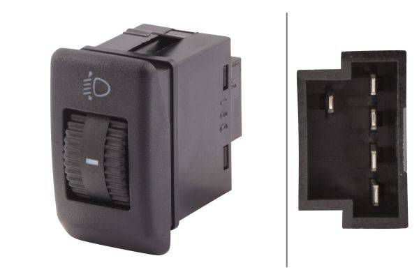 HELLA 6ZB 006 377-017 Regler, Leuchtweiteregulierung - 12V - Drehbetätigung - mit Stellregler - für
