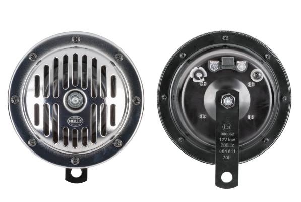 HELLA 3CB 004 811-071 Horn - 24V - 114dB(A) - Frequenzbereich: 280/380Hz - Gehäusefarbe: schwarz