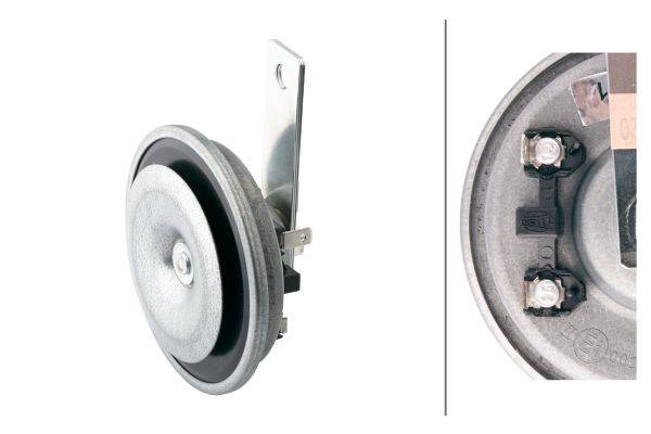 HELLA 3AL 908 571-031 Horn - M26 - 12V - 115dB(A) - Frequenzbereich: 335Hz - Tiefton - Flachsteckans