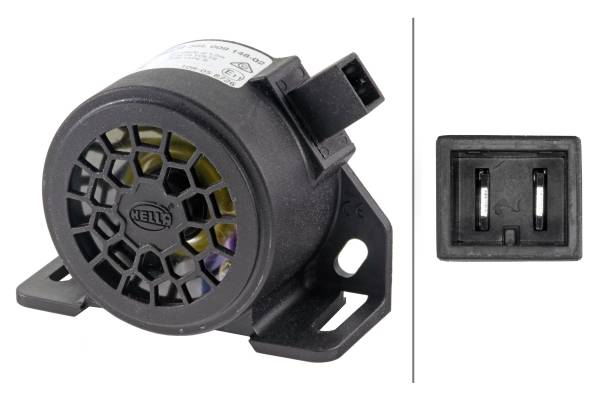 HELLA 3SL 009 148-021 Rückfahrwarner - 107dB(A) - Frequenzbereich: 1200Hz - geschraubt - Stecker: AM