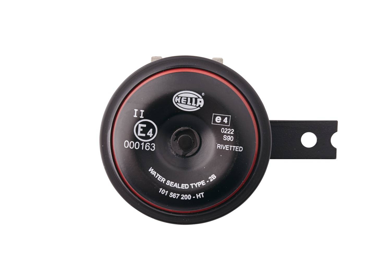 HELLA 3AM 922 000-971 Horn - S90 - 12V - 113dB(A) - Frequenzbereich: 350/415Hz - Gehäusefarbe: rot/s