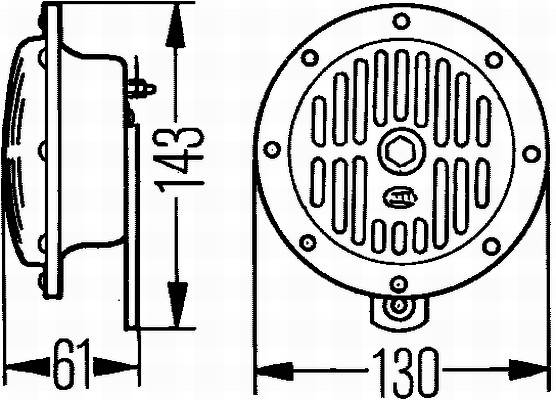 HELLA 3CB 004 811-042 Horn - DL50 - 12V - 114dB(A) - Frequenzbereich: 310/380Hz - Gehäusefarbe: schw