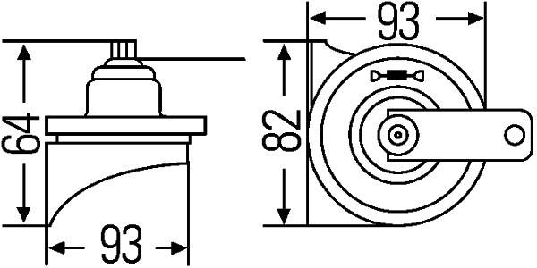 HELLA 3FH 007 728-831 Fanfare - TE16 - 12V - 110dB(A) - Frequenzbereich: 400/500Hz - elektrisch - Ge