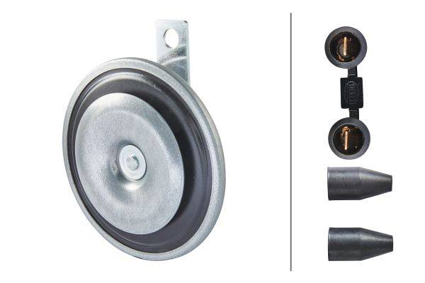 HELLA 3BA 002 768-001 Horn - B36 - 80V - 116dB(A) - Frequenzbereich: 335Hz - Tiefton - Signalhorn -