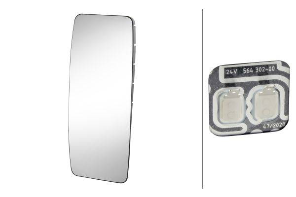 HELLA 9MX 564 305-002 Spiegelglas, Außenspiegel - 24V