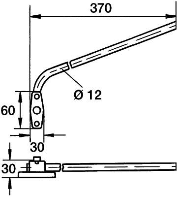 HELLA 8HG 002 211-001 Halter, Außenspiegel - Stahl - verzinkt - silber - Ø: 12mm - links/rechts