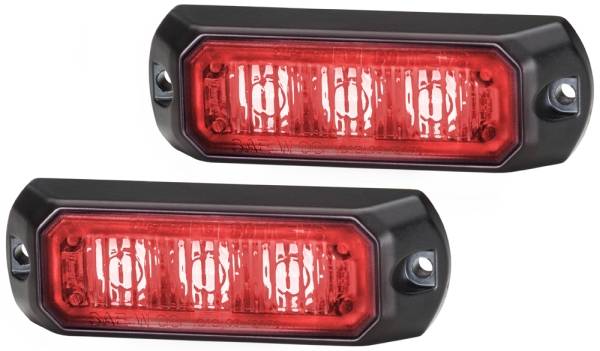 HELLA 2XD 014 561-601 LED-Blitz-Kennleuchte - BST - 12/24V - rot - Anbau/geschraubt - glasklar - rot