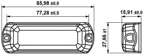 HELLA 2XD 014 561-801 LED-Blitz-Kennleuchte - BST - 12/24V - weiß - Anbau/geschraubt - glasklar - we
