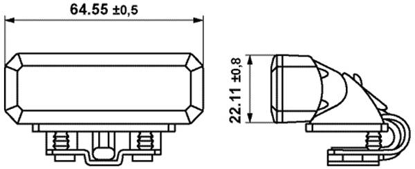 HELLA 2XD 014 561-901 LED-Blitz-Kennleuchte - BST - 12/24V - weiß - Anbau/geschraubt - glasklar - we