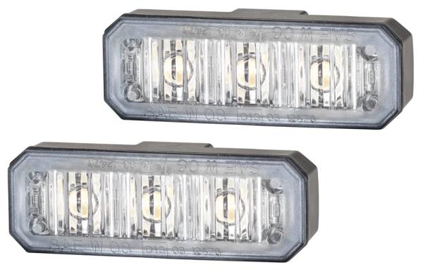 HELLA 2XD 014 561-901 LED-Blitz-Kennleuchte - BST - 12/24V - weiß - Anbau/geschraubt - glasklar - we