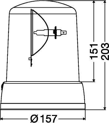HELLA 2RL 008 062-101 Halogen-Rundumkennleuchte - KL 7000 - 12V - gelb - Magnetbefestigung - gelb -