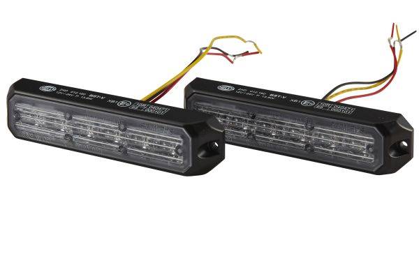 HELLA 2XD 012 160-871 LED-Blitz-Kennleuchte - BST - 12/24V - weiß - Anbau - glasklar - weiß - Kabel: