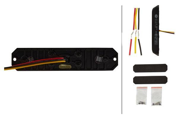 HELLA 2XD 012 160-871 LED-Blitz-Kennleuchte - BST - 12/24V - weiß - Anbau - glasklar - weiß - Kabel: