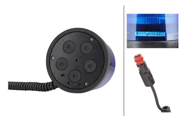 HELLA 2RL 011 484-121 LED-Rundumkennleuchte - KL 7000 - 12/24V - Magnetbefestigung - blau