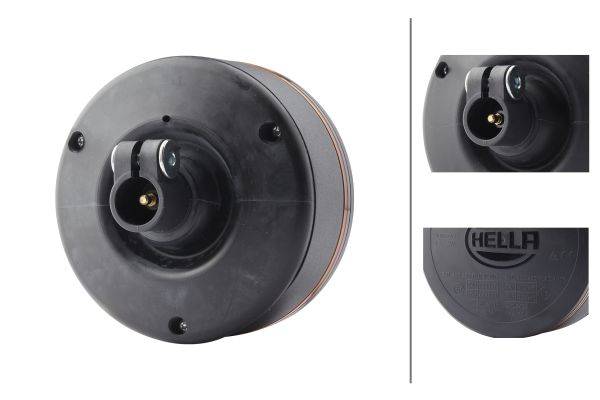 HELLA 2RL 455 256-011 Rundumkennleuchte - K-LED Rebelution - 12/24V - Rohrstutzen, flexibel - amber