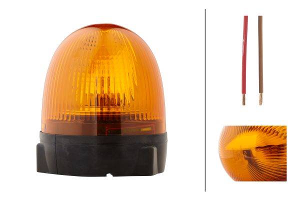 HELLA 2RL 009 506-201 Halogen-Rundumkennleuchte - Rota Compact - 12V - gelb - Anbau/geschraubt - gel