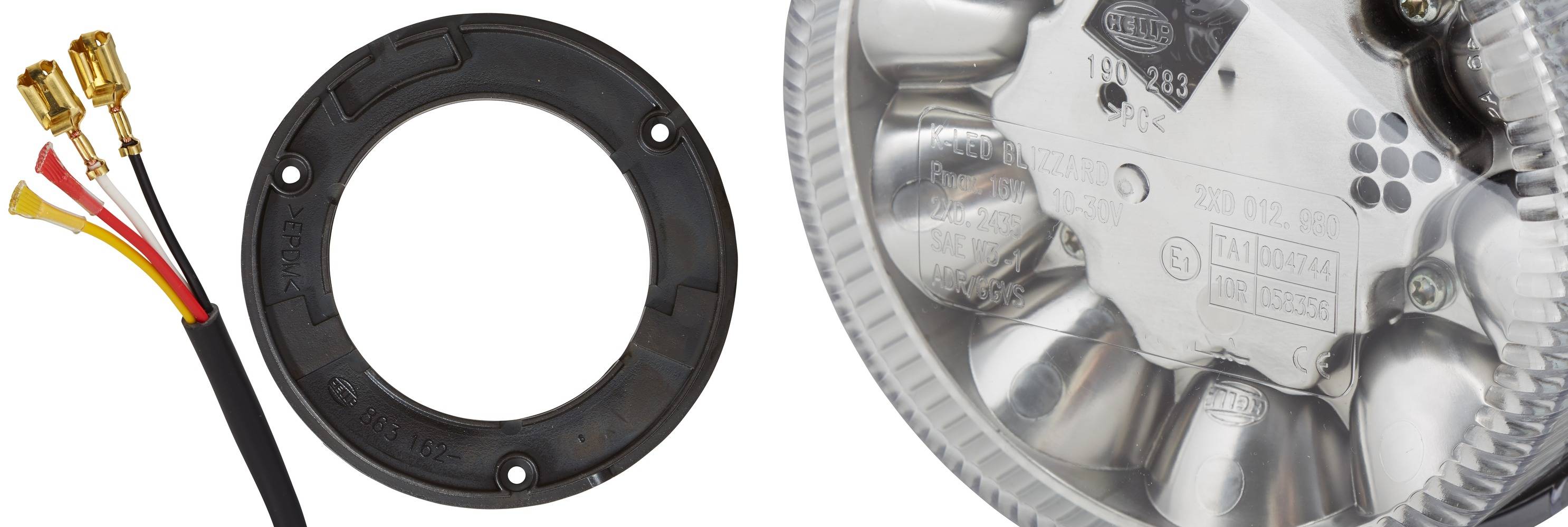 HELLA 2XD 012 980-001 LED-Blitz-Kennleuchte - K-LED Blizzard - 12/24V - gelb - geschraubt - glasklar