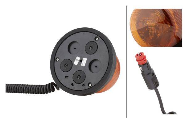 HELLA 2RL 014 979-021 LED-Rundumkennleuchte - RotaLED Compact - 12/24V - gelb - Magnetbefestigung -