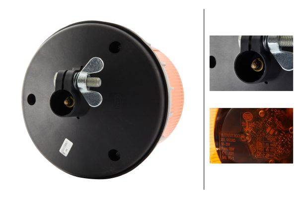 HELLA 2RL 012 983-401 LED-Rundumkennleuchte - K-LED 1.2 - 12/24V - gelb - Rohrstutzen, flexibel - ge