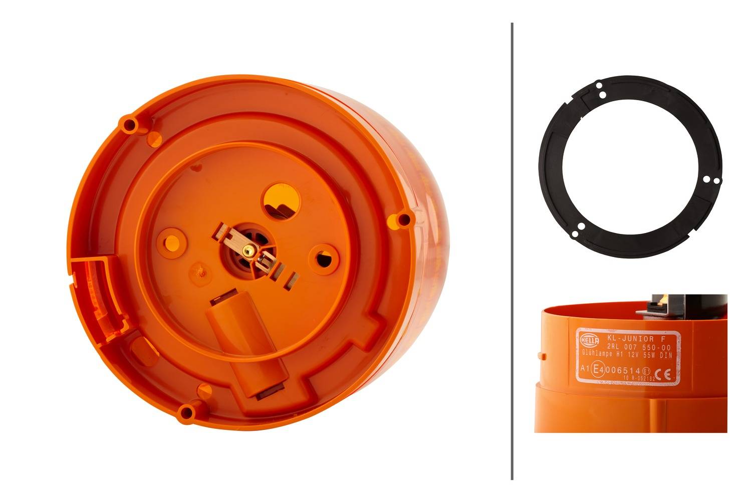 HELLA 2RL 007 550-001 Halogen-Rundumkennleuchte - KL Junior - 12V - gelb - Anbau/geschraubt - gelb -