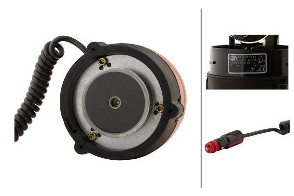 HELLA 2RL 007 337-021 Halogen-Rundumkennleuchte - KL Rotafix - 12V - gelb - Magnetbefestigung - gelb