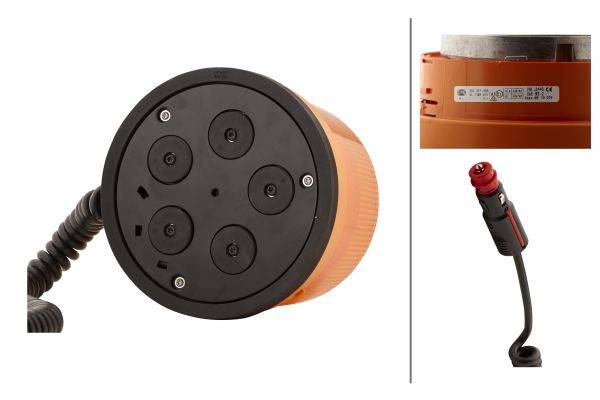 HELLA 2RL 011 484-021 LED-Rundumkennleuchte - KL 7000 - 12/24V - gelb - Magnetbefestigung - gelb - K