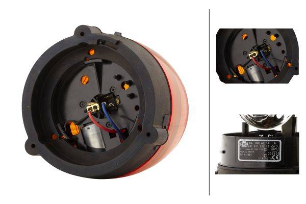 HELLA 2RL 007 337-011 Halogen-Rundumkennleuchte - KL Rotafix - 24V - gelb - Anbau/geschraubt - gelb