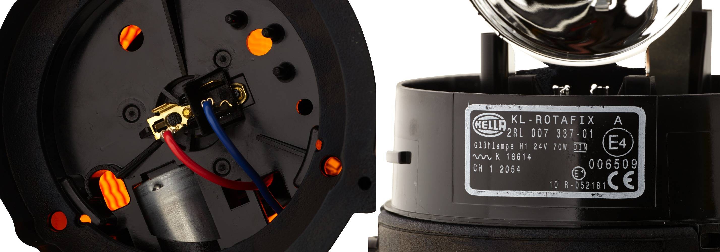 HELLA 2RL 007 337-011 Halogen-Rundumkennleuchte - KL Rotafix - 24V - gelb - Anbau/geschraubt - gelb