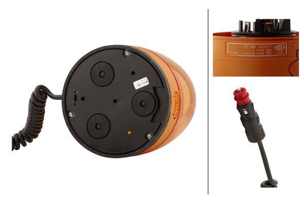 HELLA 2RL 008 966-001 Halogen-Rundumkennleuchte - KL JuniorPlus - 12V - gelb - Magnetbefestigung - g