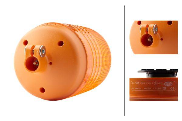 HELLA 2RL 008 060-101 Halogen-Rundumkennleuchte - KL 7000 - 12V - gelb - Rohrstutzen - gelb