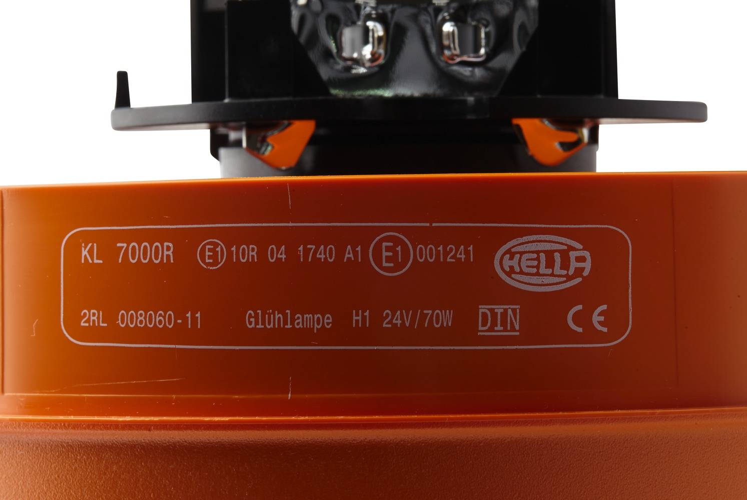 HELLA 2RL 008 060-111 Halogen-Rundumkennleuchte - KL 7000 - 24V - gelb - Rohrstutzen - gelb