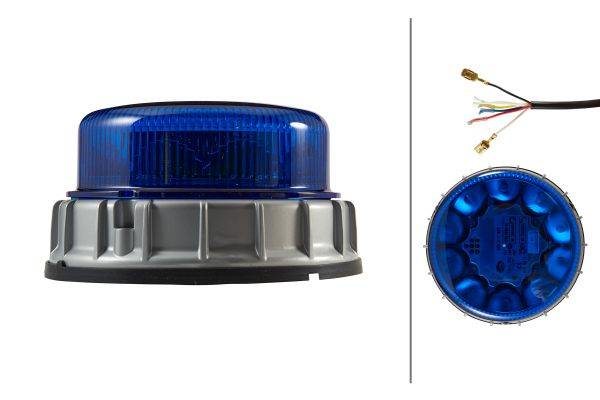 HELLA 2XD 011 557-111 LED-Blitz-Kennleuchte - K-LED 2.0 - 12/24V - Anbau - blau