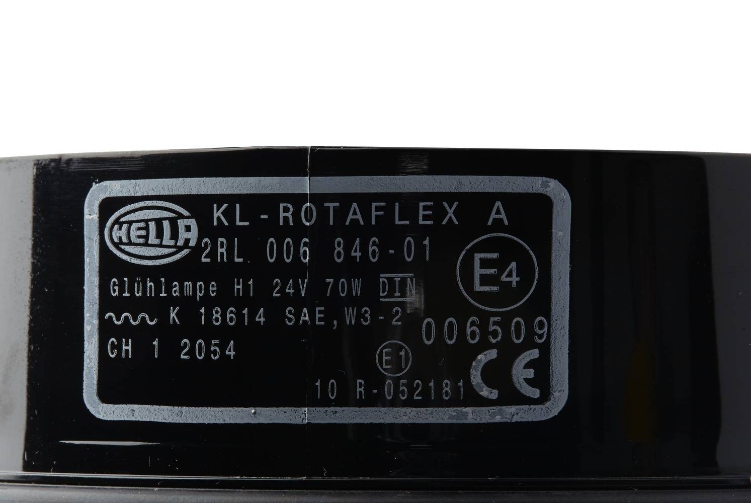 HELLA 2RL 006 846-011 Halogen-Rundumkennleuchte - KL Rotaflex - 24V - gelb - Rohrstutzen - gelb