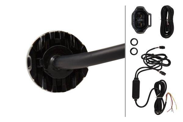 HELLA 2XD 014 564-611 Blitz-Kennleuchte - BST-Round - 12/24V - rot/gelb - Einbau - glasklar - Anbau
