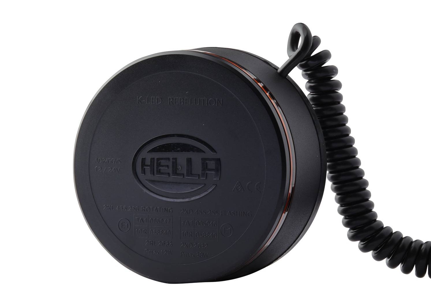 HELLA 2RL 455 256-021 Rundumkennleuchte - K-LED Rebelution - 12/24V - Magnetbefestigung - amber - Ka