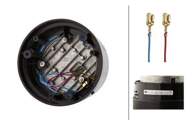 HELLA 2RL 011 484-101 LED-Rundumkennleuchte - KL 7000 - 12/24V - Anbau - blau - weiß
