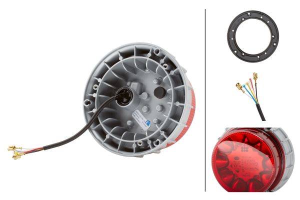 HELLA 2XD 011 557-121 LED-Blitz-Kennleuchte - K-LED 2.0 - 12/24V - rot - Anbau - rot
