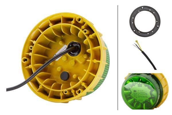 HELLA 2XD 011 557-031 LED-Blitz-Kennleuchte - K-LED Mining - 12/24V - grün - Anbau - grün