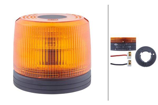 HELLA 2RL 007 017-061 Xenon-Blitz-Kennleuchte - KLX - 12V - Anbau - gelb