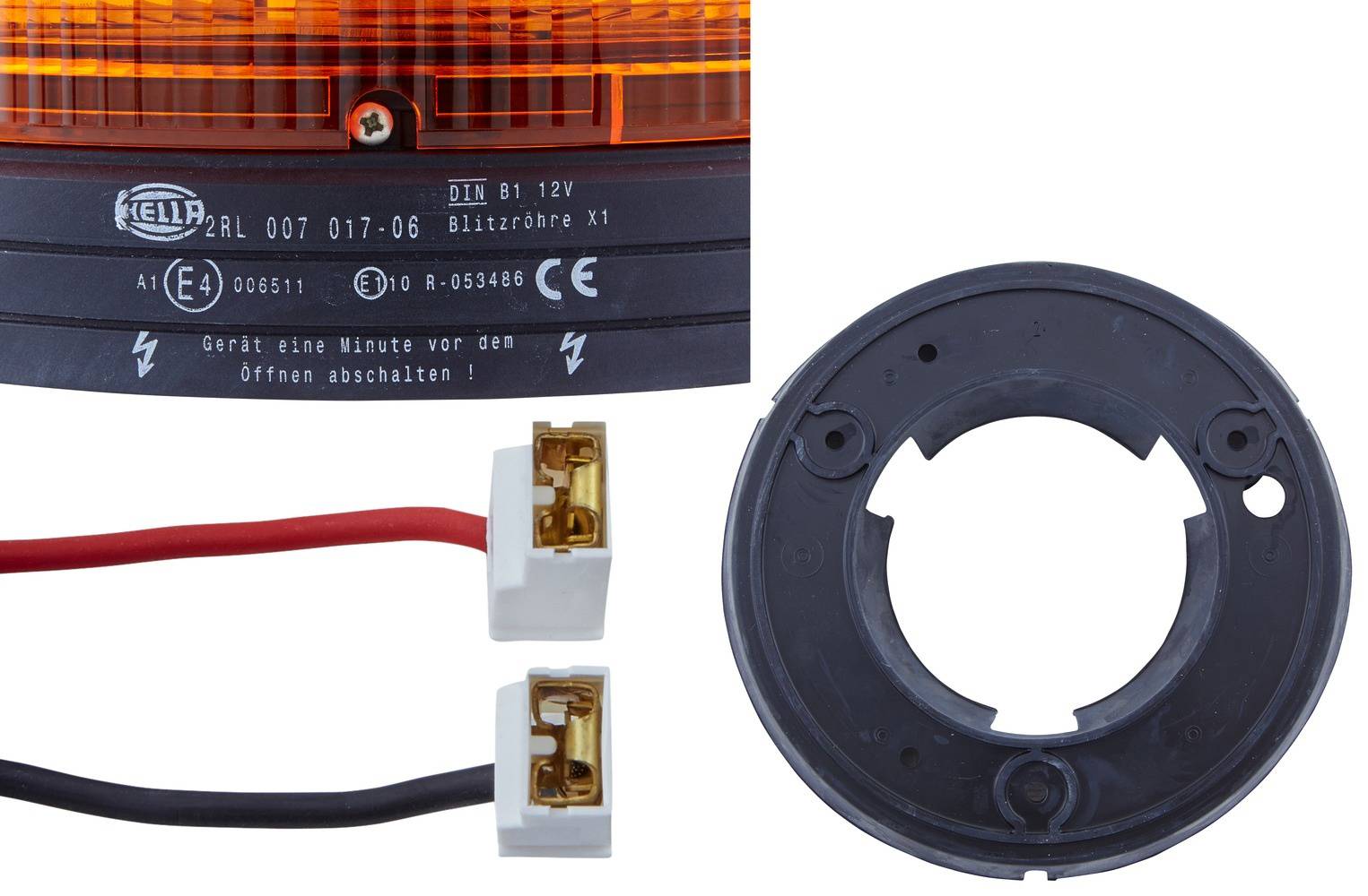 HELLA 2RL 007 017-061 Xenon-Blitz-Kennleuchte - KLX - 12V - Anbau - gelb