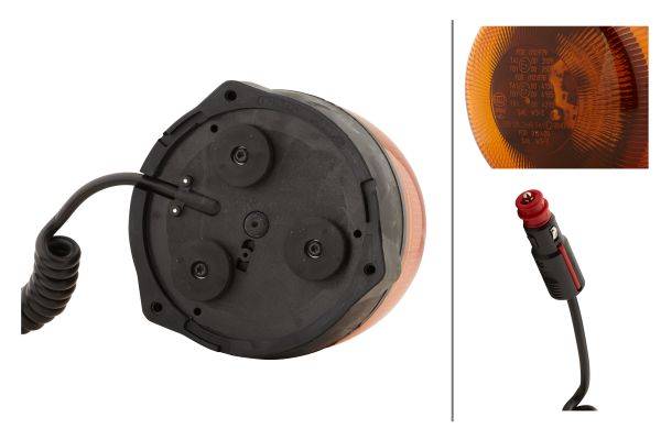 HELLA 2RL 010 979-021 LED-Rundumkennleuchte - RotaLED - 12/24V - gelb - Magnetbefestigung - gelb - K