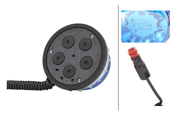 HELLA 2XD 011 557-311 LED-Blitz-Kennleuchte - K-LED 2.0 - 12/24V - Magnetbefestigung - blau