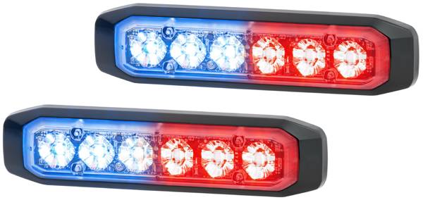 HELLA 2XD 014 562-811 LED-Blitz-Kennleuchte - BST-Slim - 12/24V - rot/blau - Anbau/geschraubt - glas